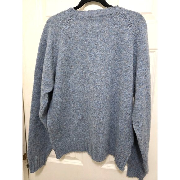 Gap Men Light Blue 100% Wool Blend Crewneck Sweater Size L - Picture 3 of 8